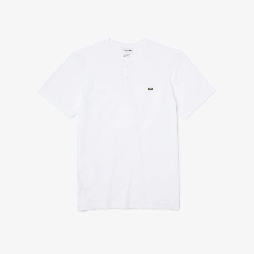 T-shirt col Henley boutonné Coupe régulière coton pima uni blanc