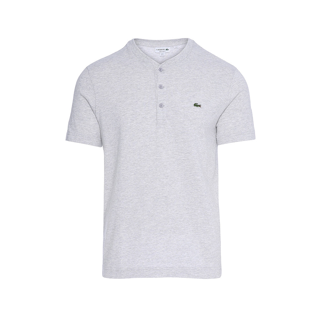 T-shirt col Henley boutonné Coupe régulière coton pima uni gris