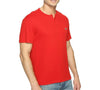 T-shirt col Henley boutonné Coupe régulière coton pima uni rouge