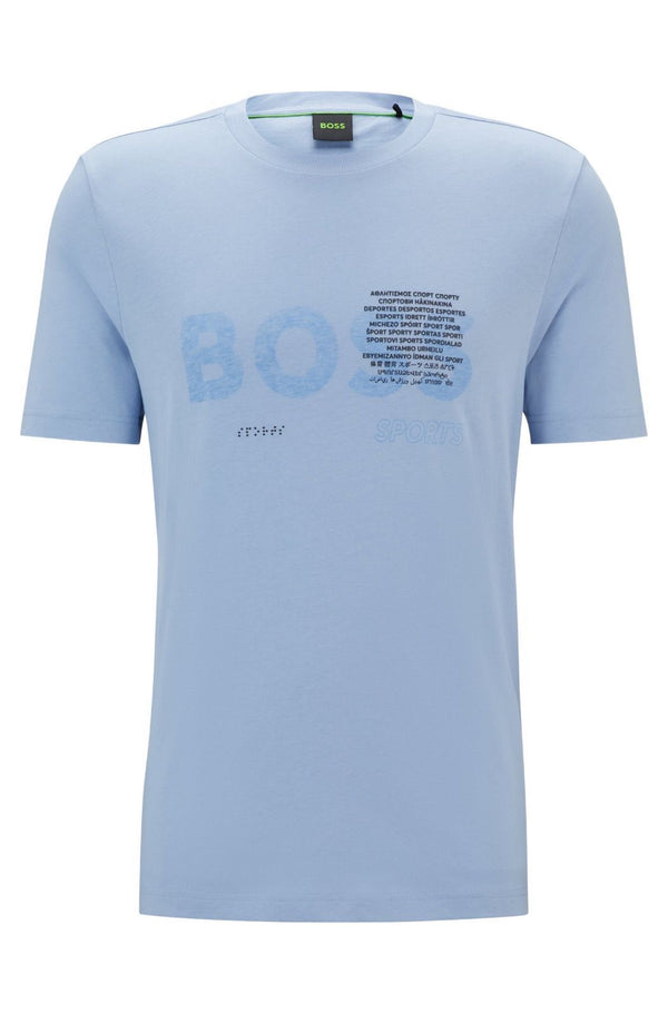 T-shirt col rond hugo boss bleu ciel