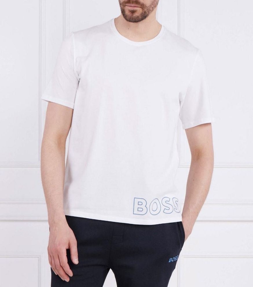 T-SHIRT BOSS EN COTON STRETCH À LOGO ARTISTIQUE CONTRASTANT