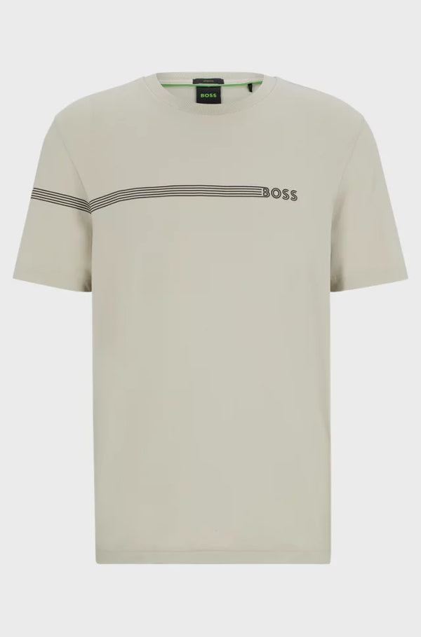 T-shirt col rond hugo boss beige clair