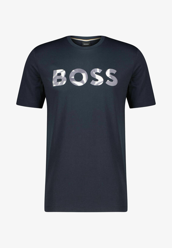 T-SHIRT BOSS EN COTON STRETCH À LOGO ARTISTIQUE CONTRASTANT