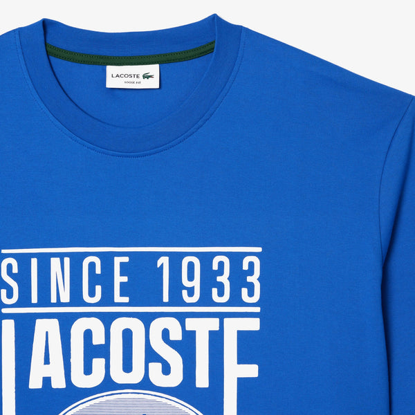 T-shirt Homme Lacoste LOOSE FIT COTON ÉPAIS IMPRIMÉ

- Bleu