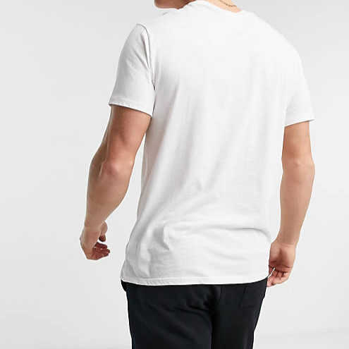 T-shirt Lacoste col rond en jersey de coton pima uni blanc