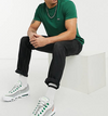 T-shirt Lacoste col rond en jersey de coton pima uni vert