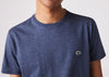 T-shirt Lacoste col rond en jersey de coton pima uni bleu pale