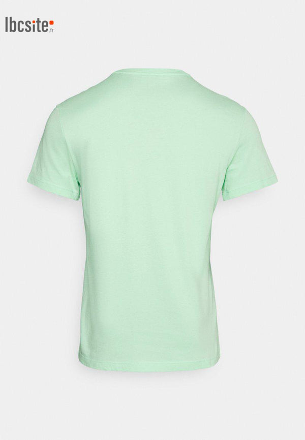T-shirt Lacoste col rond en jersey de coton pima uni vert