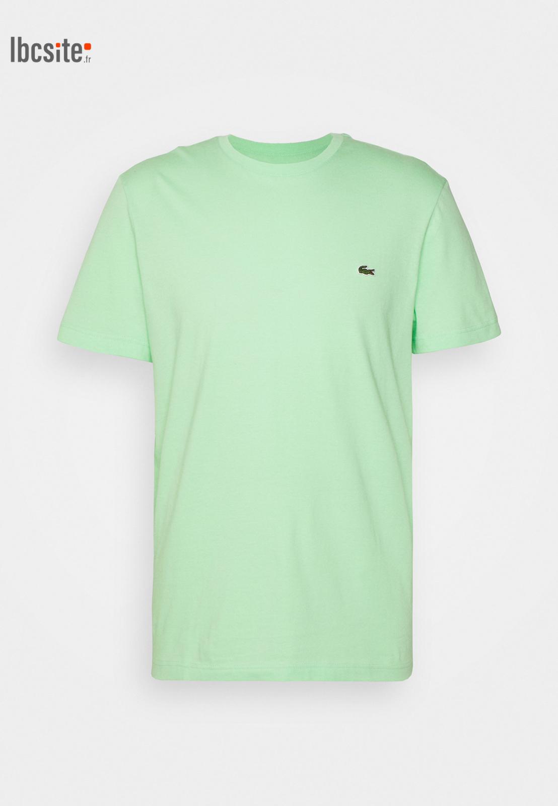 T-shirt col rond en jersey de coton pima uni vert