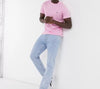 T-shirt Lacoste col rond en jersey de coton pima uni rose