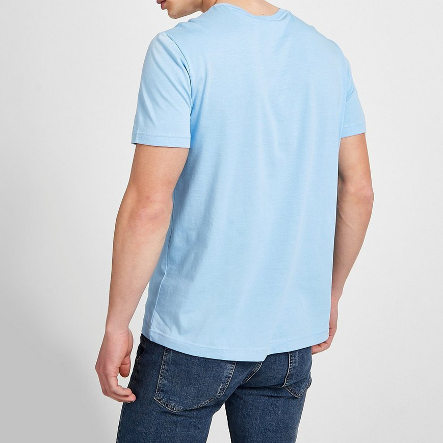T-shirt Lacoste col rond en jersey de coton pima uni bleu claire